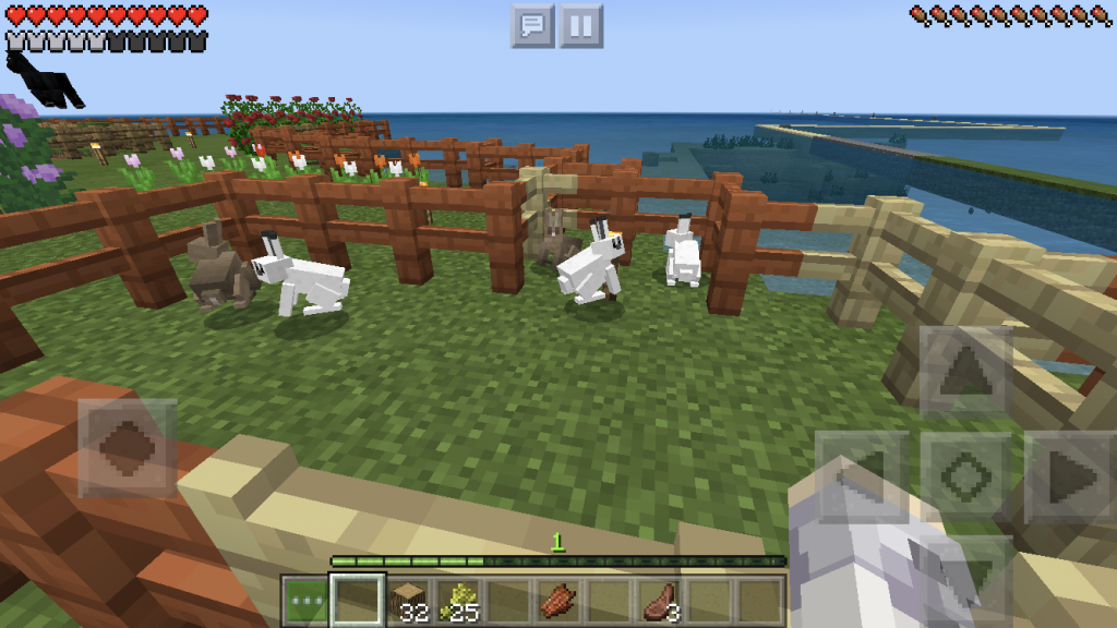統合版マイクラ ウサギの繁殖 飼い方 ウサギ小屋を建てたよ 10